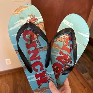 Cinch Western Graphic Flip Flops with Black Straps